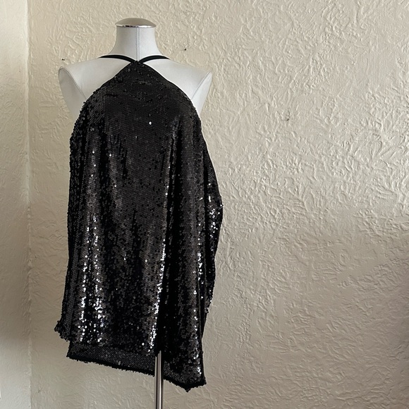 City Chic Black Sequin Cami Top 24 Plus Size NWT - Picture 1 of 6